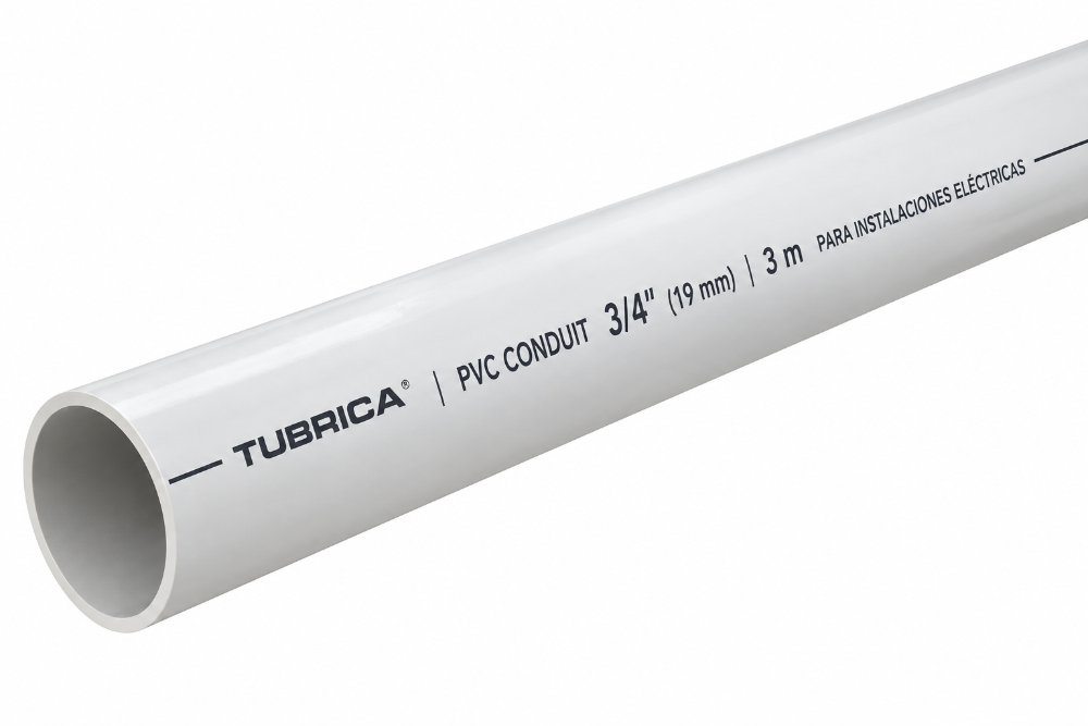 TUBERÍA PVC CONDUIT 3/4" × 3M PARA ELECTRICIDAD