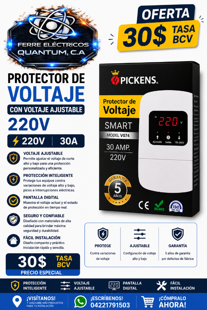 PROTECTOR CON VOLTAJE AJUSTABLE 220V