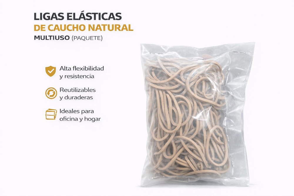 LIGAS ELÁSTICAS DE CAUCHO NATURAL MULTIUSO (PAQUETE 100UND)