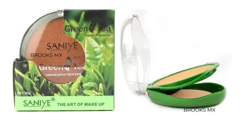 Polvo compacto saniye te verde y baba de caracol