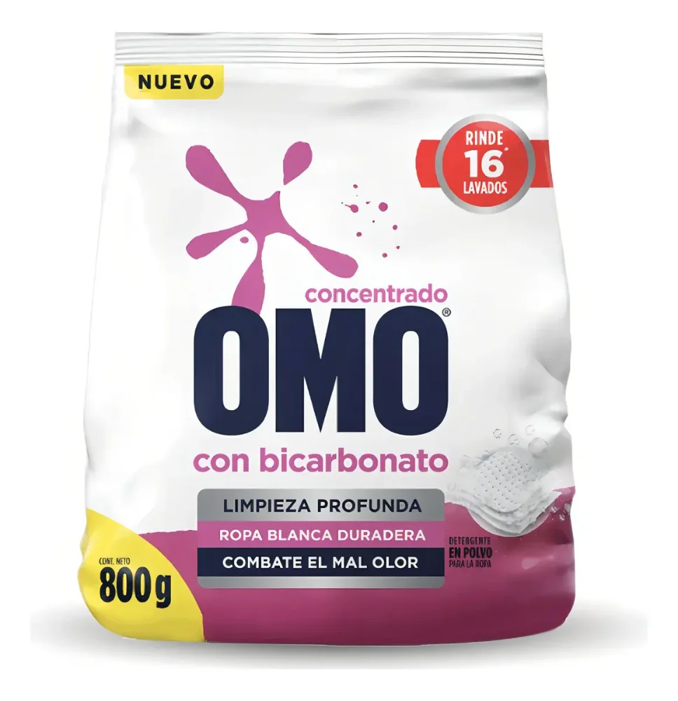 DETERGENTE OMO EN POLVO CON BICARBONATO 800GRS