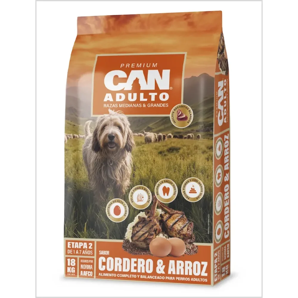 CAN ADULTO CORDERO-ARROZ 18KG