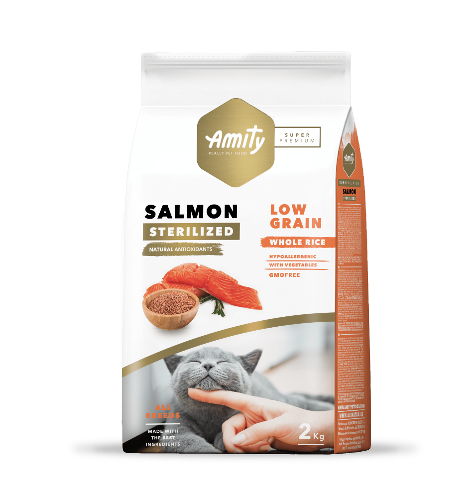 AMITY CAT SALMON STERELIZADO 7KG LOW GRAIN