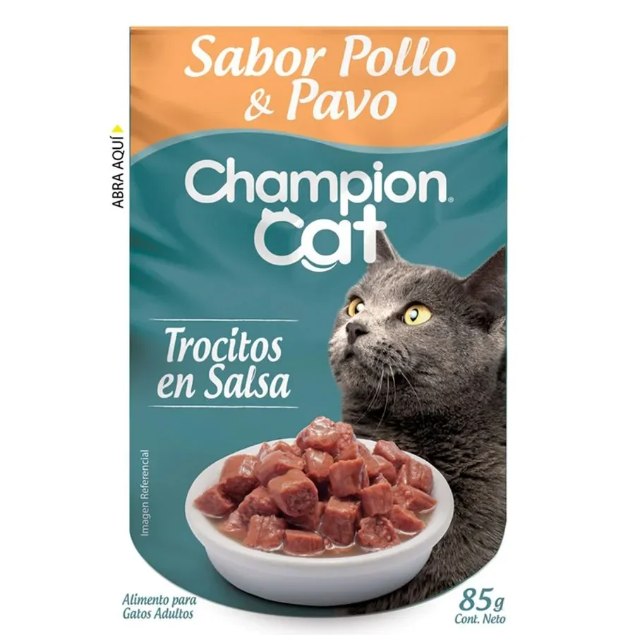 SOBRE CHAMPION CAT POLLO PAVO 100 GRS