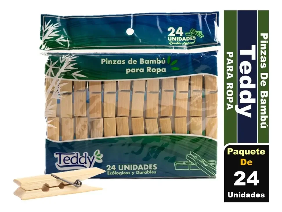 PERRO DE ROPA de bambu 24und