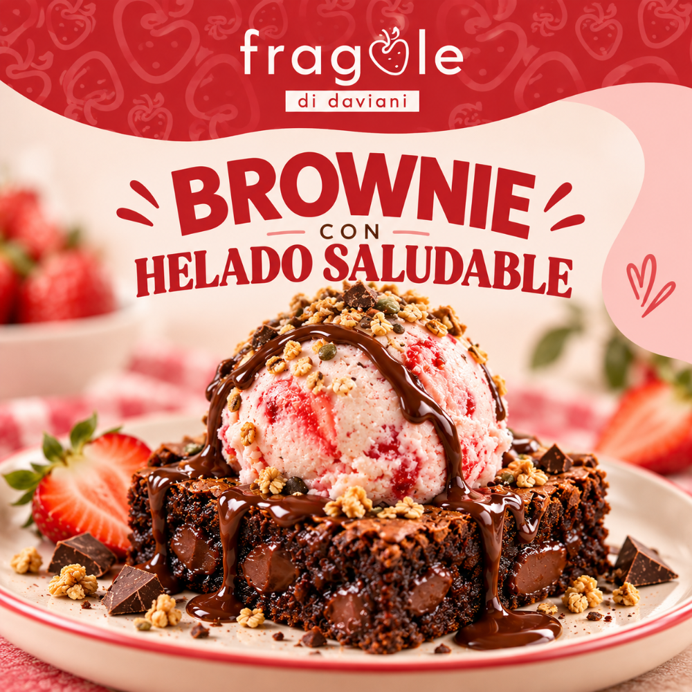 Brownie con Helado Saludable