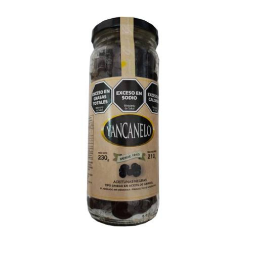 Aceitunas negras griegas 330gr Yancanelo