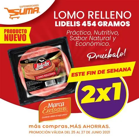 lomo relleno lidelis 10 rebanadas 454g