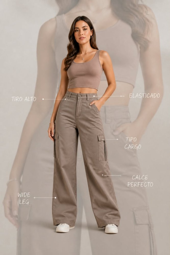 Wide Leg Moka tipo cargo T40