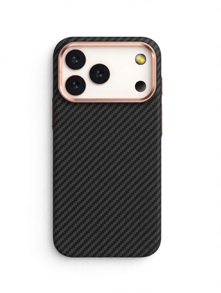 Funda para iPhone con acabado fibra de carbono negra 17