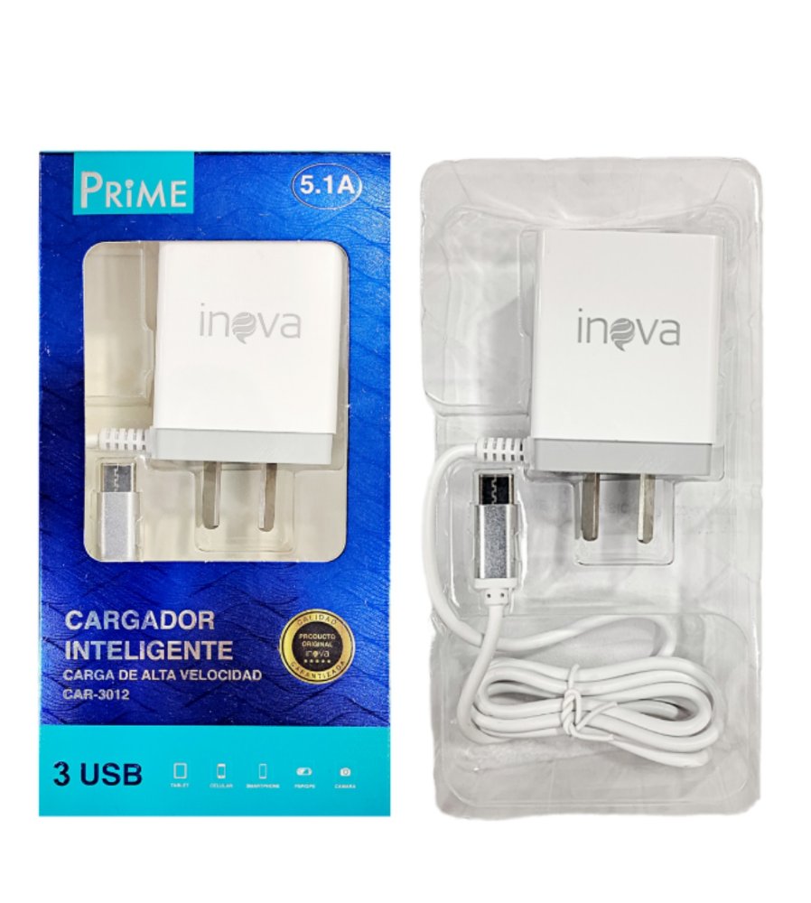 CARGADOR INOVA PRIME CAR-3012 5.1A V8