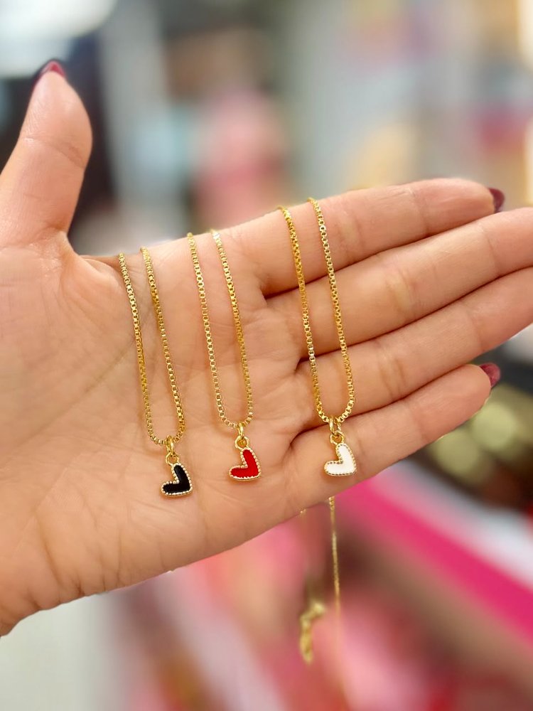Cadenas con mini dije de corazon 3