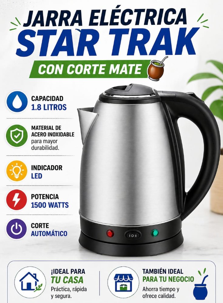 Jarra Eléctrica corte mate/café - Pava