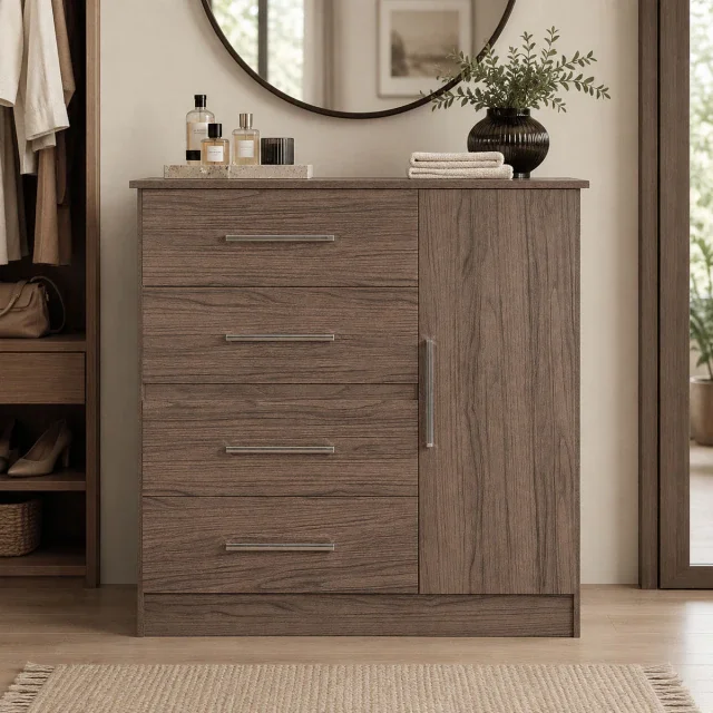 Mueble Cómoda de 1 puerta / 4 cajones MAXIMO