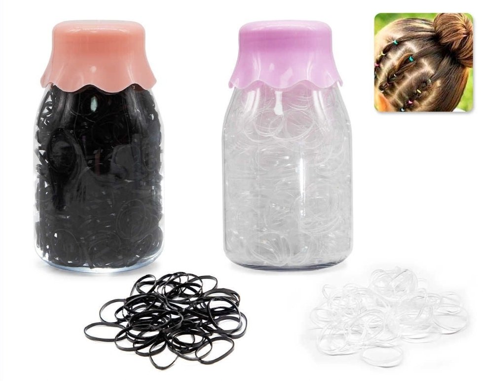 Elásticos para cabello blanco y negro