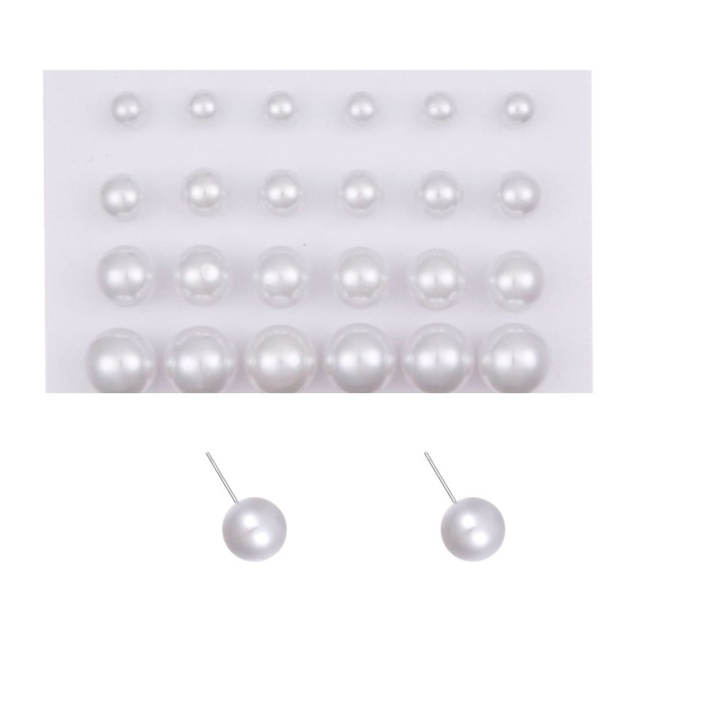 Aros Perlas set 12 par de aros 3 tamaños