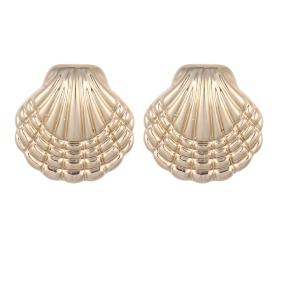 Aros modelo concha dorado