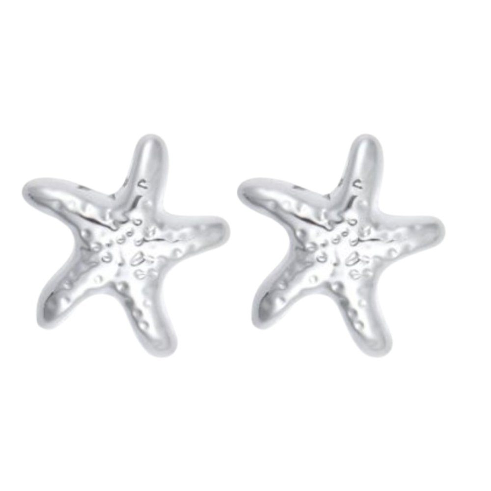 Aros estrella de mar Plateados