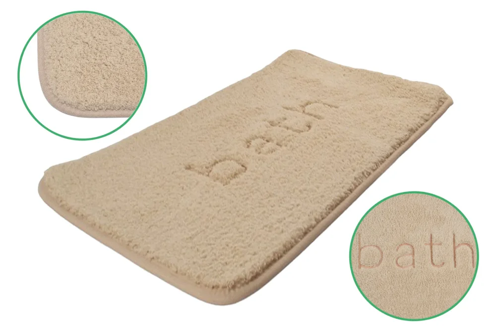 ALFOMBRA BAÑO RECTANGULAR BATH 40 x 60 cm natural