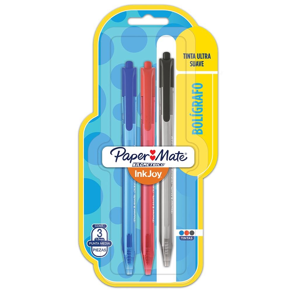 Boligrafo PAPER MATE Inkjoy Kilometrico Varios Colores 4 Unidades