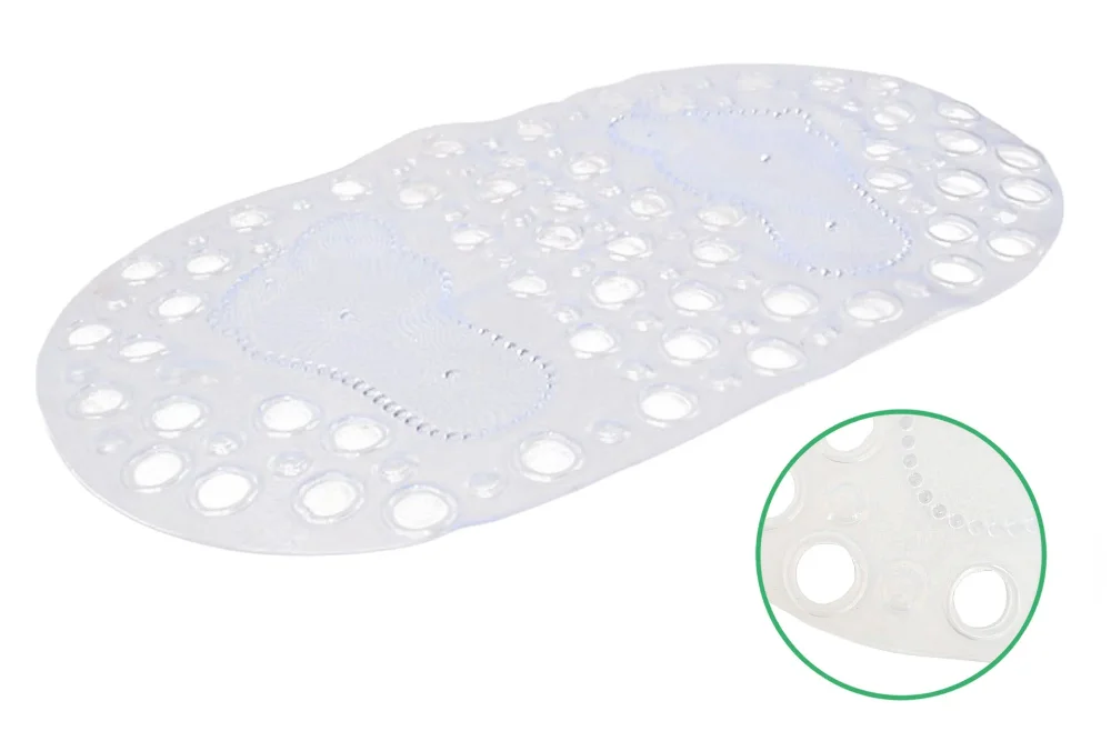 ALFOMBRA BAÑO PVC OVAL HUELLA 35 x 65 cm