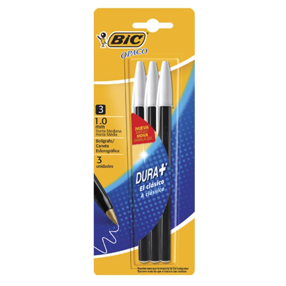 Bic boli opaco x3 negro