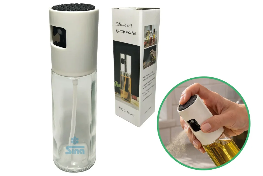 Aceitera vidrio con atomizador - Tapa plastica