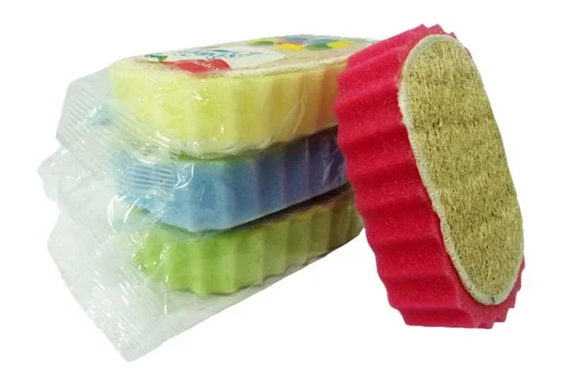 Esponja baño doble cara poliester y vegetal