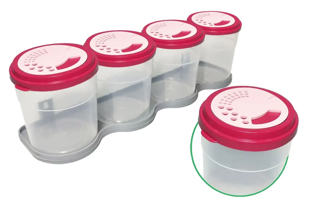 Especiero x 4 unidades + base de plastico