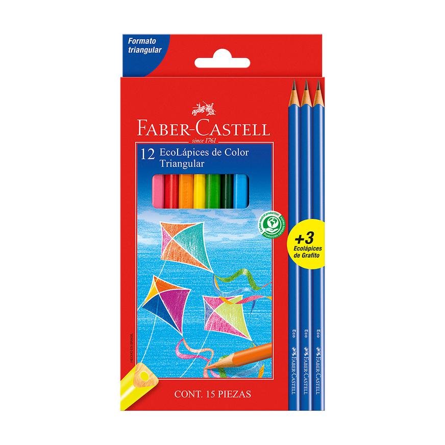 Faber Castell x12+3  pinturas largos