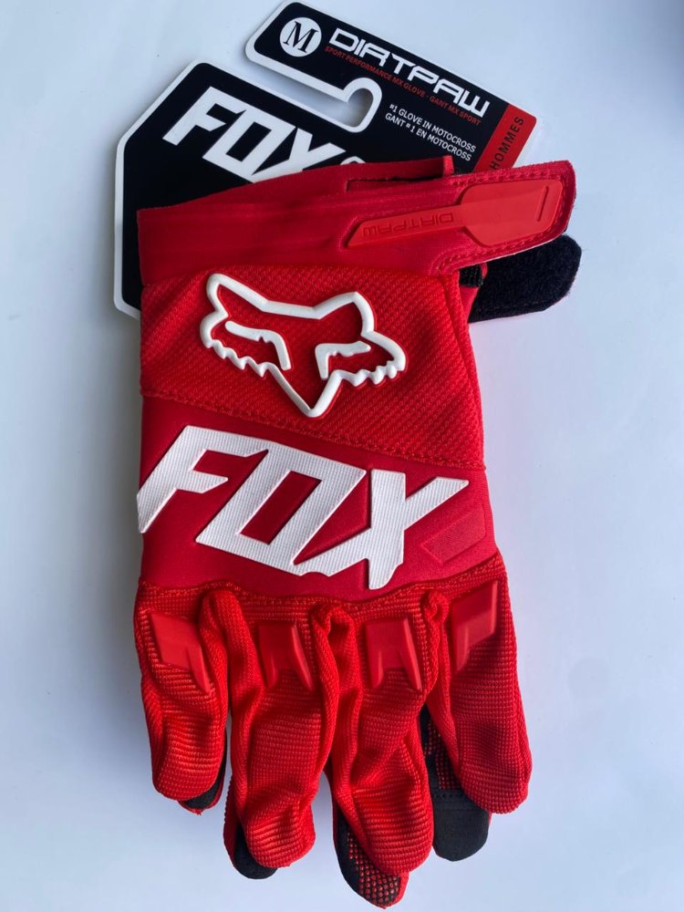 guante FOX rojo blanco M