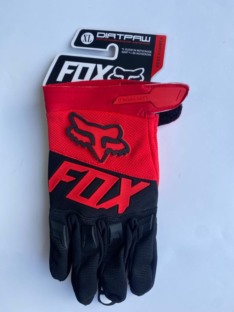guante fox negro rojo M