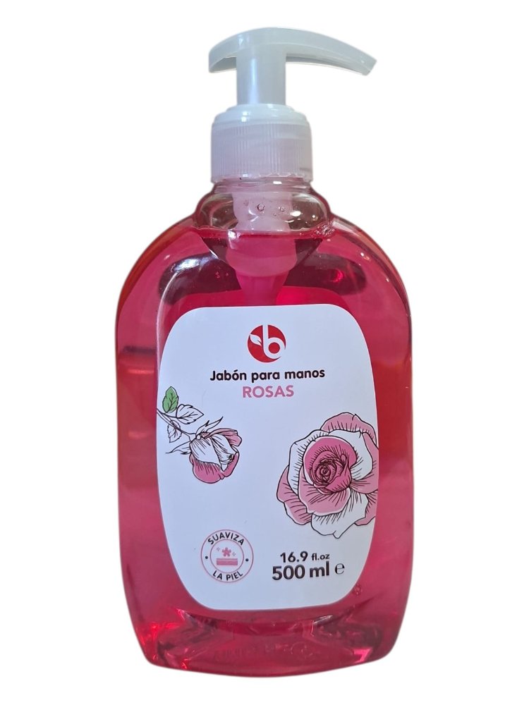 JABON LIQUIDO MANOS AROMA ROSAS 500 ML