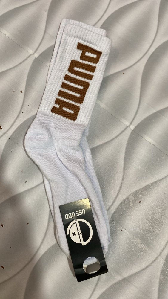 Meia Puma Branca Nome dourado !