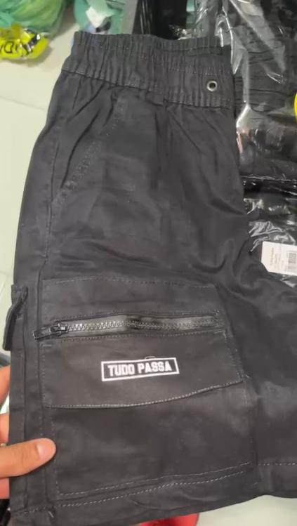 T:g Short Cargo Preto TD 2B 2Lapela !