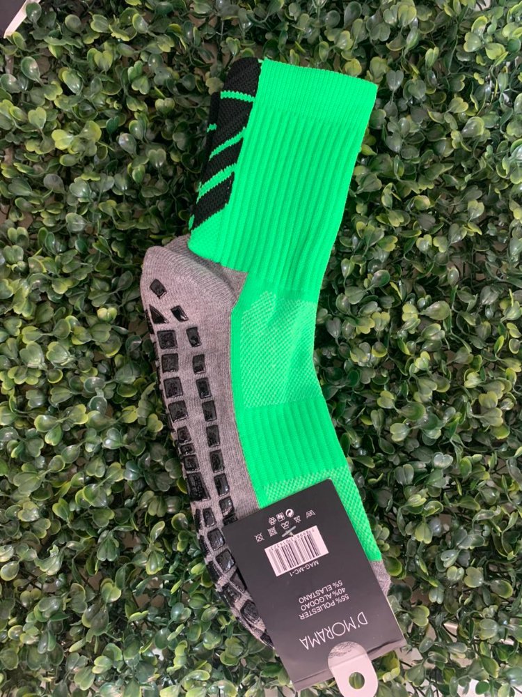 Meia Antiderrapante Curta Men Verde Cana 4 Listra !