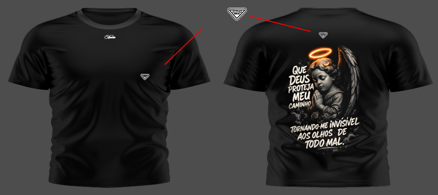 T:G Camisa Audaz Infantil Preta Proteção !