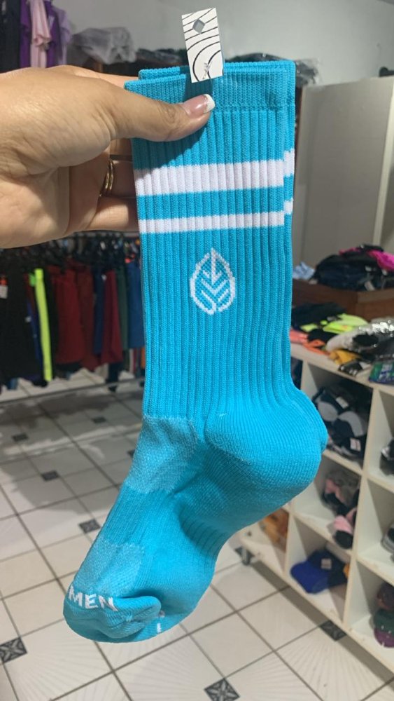 Meia esportiva Azul Bebe Feminina longa Biomen !
