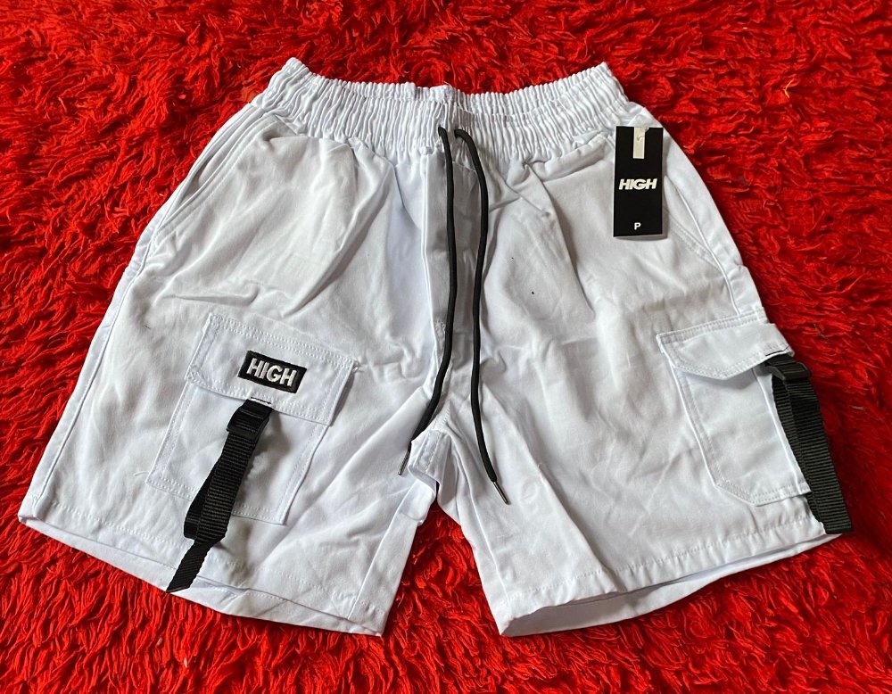 T:G Short cargo High Branco fita adulto -