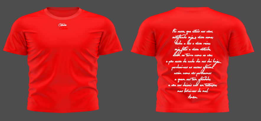 T:G Camisa Audaz Infantil Vermelha Pai nosso !