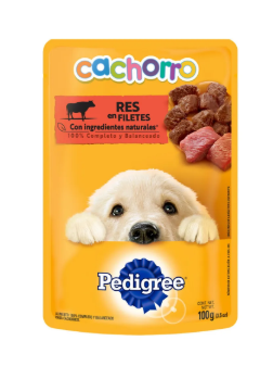 Alimento Humedo Para Perro Pedigree Cachorro Res x24Un x100gr Res