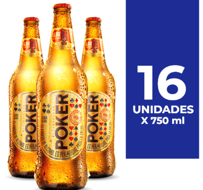 Cerveza Poker Retornable 750cm3 x16 uds