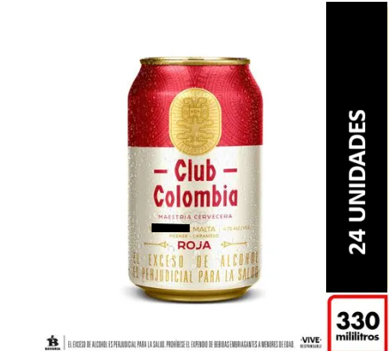 Cerveza Club Colombia Roja Lata 330cm3 x6 uds