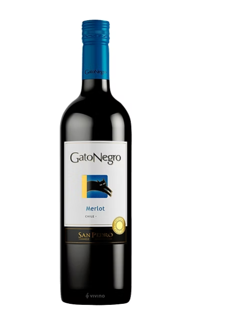 Vino San Pedro Gato Negro Merlot Botella 750 ML