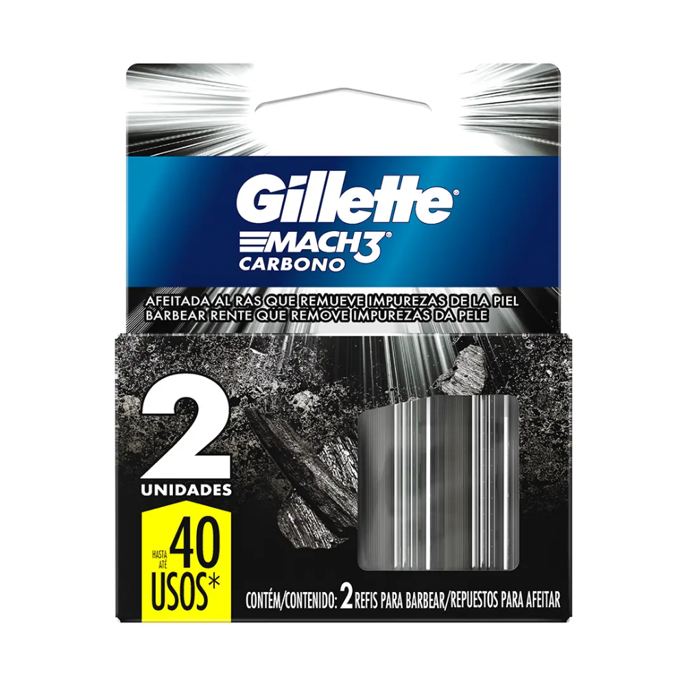 BLISTER GILLETTE MACH3 CARBONO CARTUCHO X2 16GX6UN