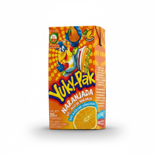YUKY-PAK NARANJADA SIN AZÚCAR 250MLX24UN