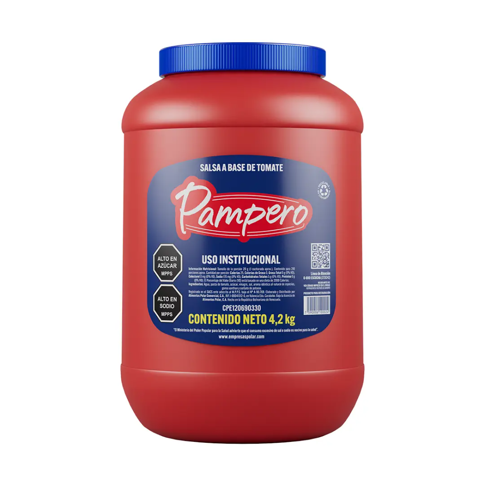 SALSA BASE TOMATE 4,2KGX4UN PAMPERO KETCHUP