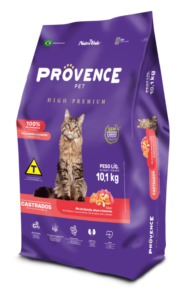 Provence gato adultos castrado (SALMAO/ATUM/CAMARAO) 10KG