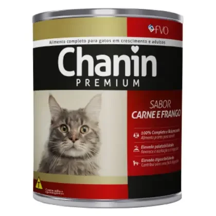 Patê em Lata chanin Premium para gato  (CARNE/FRANGO) 280g