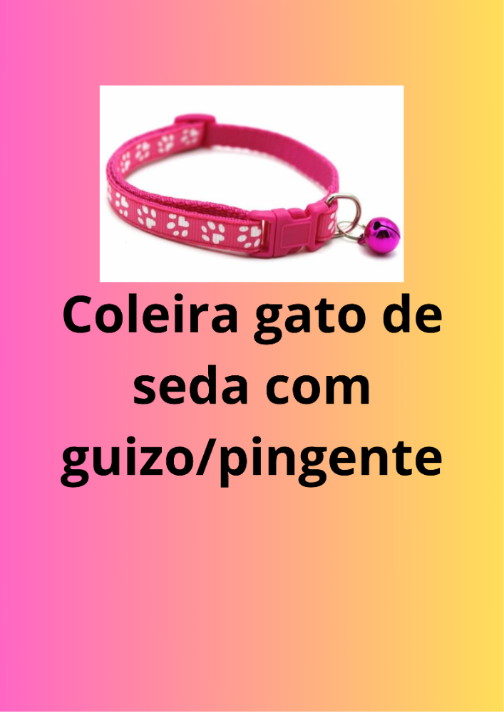 Coleira gato de seda com guizo/pingente